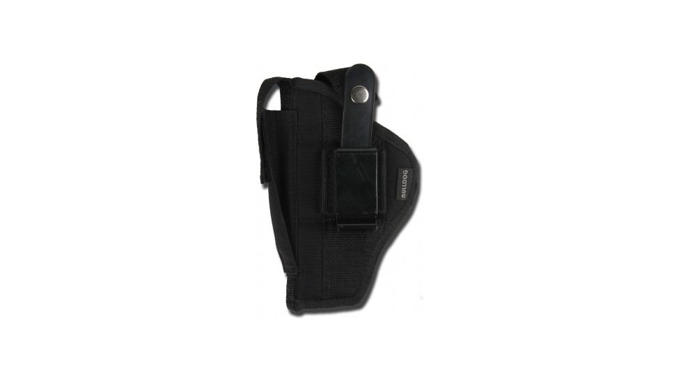 Bulldog Cases &amp; Vaults Belt And Clip Ambi Holster w/ Color Header Card Packaging for Most Compact Autos 3 - 4in With Oversized Mag, For Glock 26 &amp; 29 FSN-33