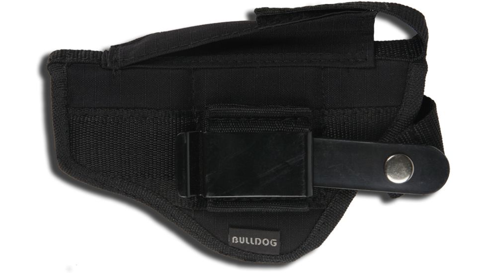 Bulldog Cases &amp; Vaults Belt And Clip Ambi Holster w/ Color Header Card Packaging for Most Large Frame Autos w/ 3 1/2 - 5in Barrels, Ruger P90 FSN-8