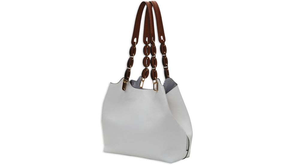 Bulldog Cases &amp; Vaults Braided Tote Style Purse w/Holster, White, BDP-055