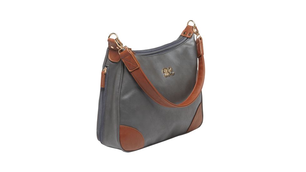 Bulldog Cases &amp; Vaults Hobo Series Concealed Carry Purse Gray With Tan Trim