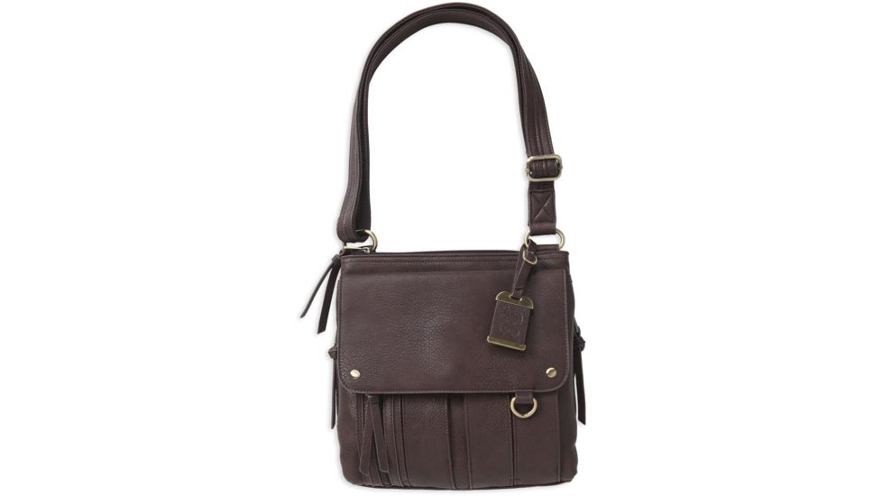 Bulldog Cases &amp; Vaults Medium Cross Body Style Purse w/Holster, Chocolate Brown, BDP-035