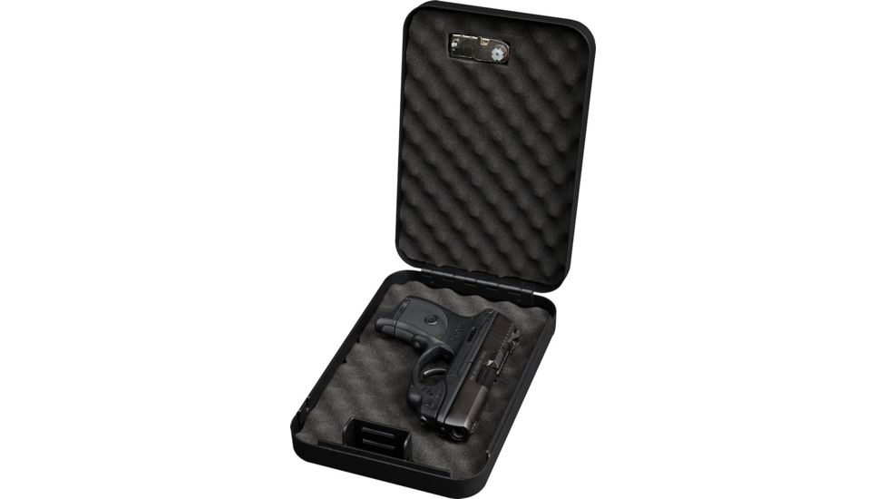 Bulldog Cases &amp; Vaults Personal safe w/ STEEL combination lock &amp; security cable - Blk, Exterior Size 9.5in. x 6.5in. x 2in. BD1126