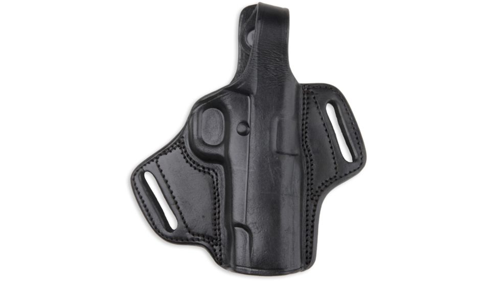Bulldog Cases &amp; Vaults Right Hand Black Molded Revolver Leather Holster with Thumb Break, Medium LMH-RM