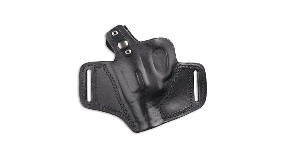 Bulldog Cases &amp; Vaults Right Hand Black Molded Revolver Leather Holster with Thumb Break, Small LMH-RS