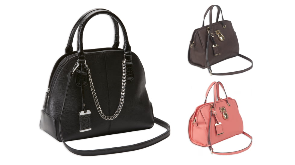 Bulldog Cases Satchel Style Purse w/Holster, Black, Chocolate Brown, Coral