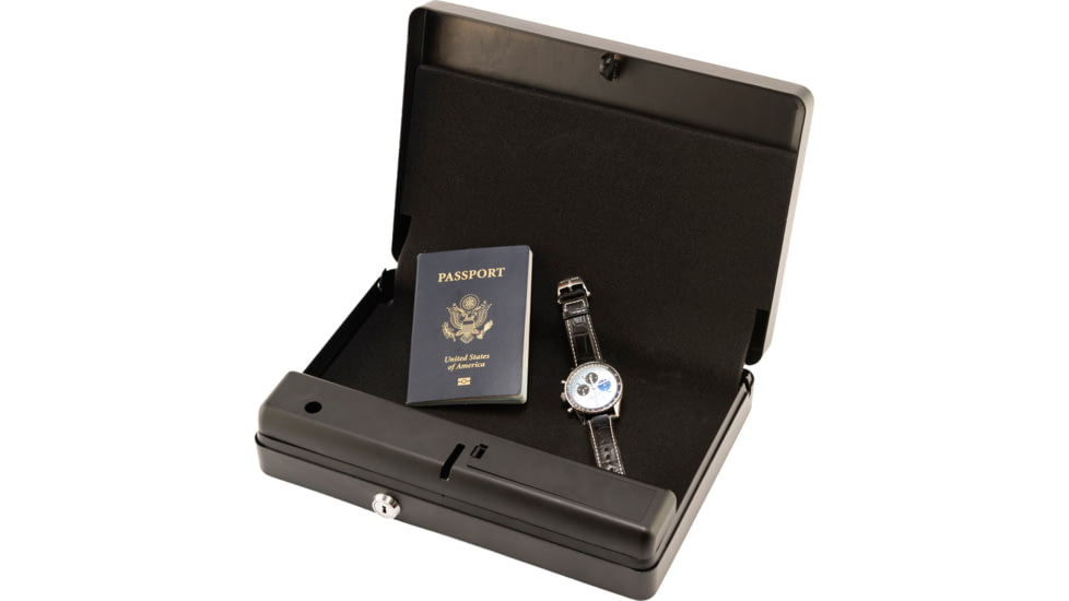 Bulldog Cases &amp; Vaults Trio LED/Biometric Top Load Quick Vault, Black, BD74TV