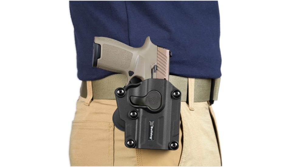Bulldog Cases &amp; Vaults Bulldog Max Multi-fit Polymer Paddle Holster, Compact/Full-Size Semi-Auto Pistols, Right Hand, Black, MX001SC