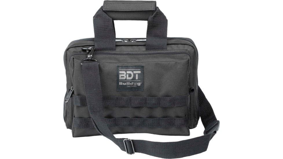 Bulldog Cases &amp; Vaults Deluxe 2 Pistol Range Bag w/ Strap &amp; MOLLE, Black, BDT917B