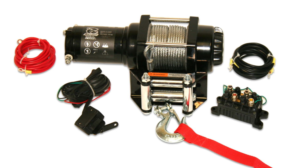 Bulldog Winch 2500lb ATV Winch w/ 50ft Wire Rope, Roller Fairlead, 15006