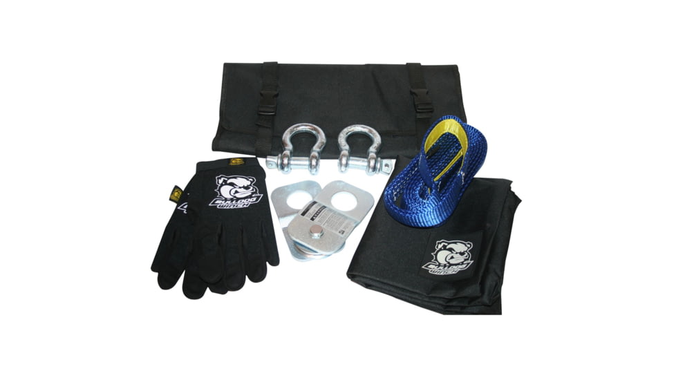 Bulldog Winch 7Pc ATV Rigging Kit, Roll-Up Pouch, Black, 20034