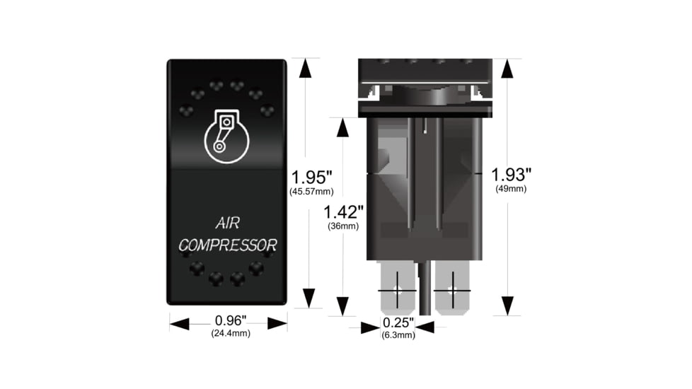 Bulldog Winch Air Compressor ON/OFF Rocker Switch, 20364