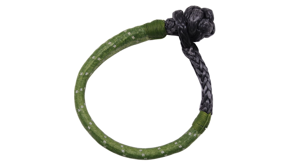 Bulldog Winch AR Rope Shackle, 10mm, 30K BS, 8in dia Loop, Reflective, Green, 20393