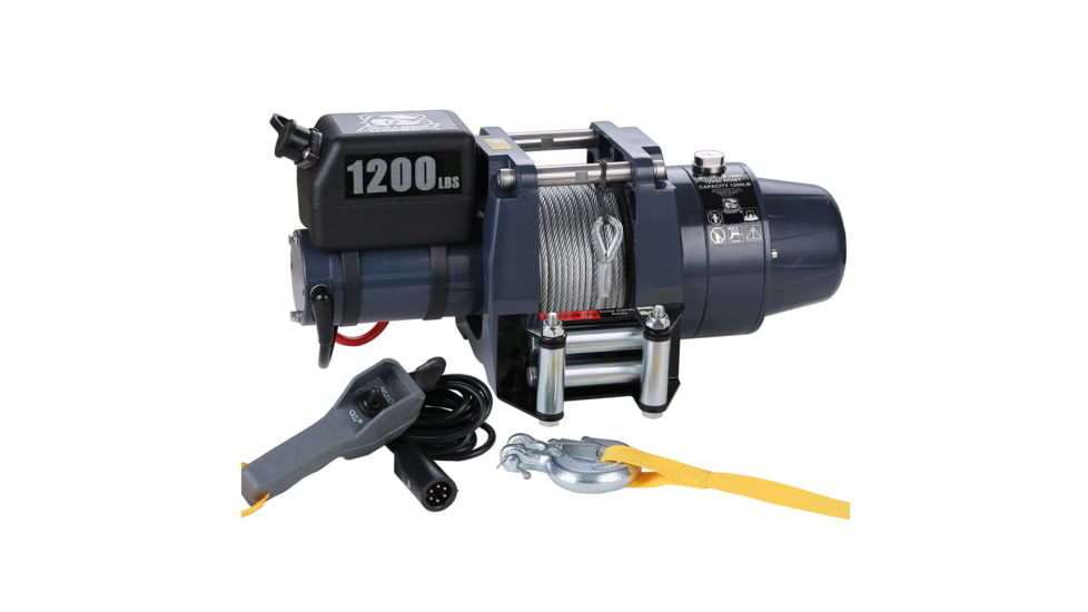 Bulldog Winch Hoist 1200 lb 12vDC, 50ft Wire Rope, Black, 12001
