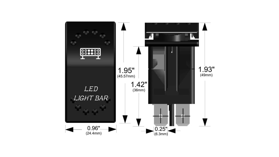 Bulldog Winch LED Light Bar Rocker Switch, White, 20260