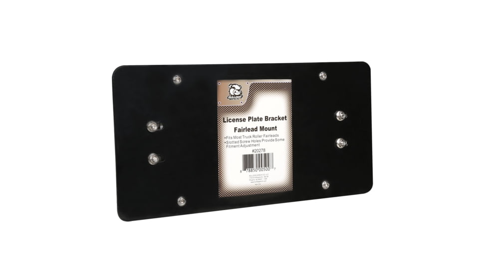 Bulldog Winch Licence Plate Bracket, Roller Fairlead Mount, Black, 20278