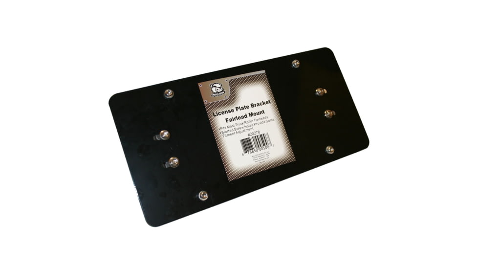 Bulldog Winch Licence Plate Bracket, Roller Fairlead Mount, Black, 20278
