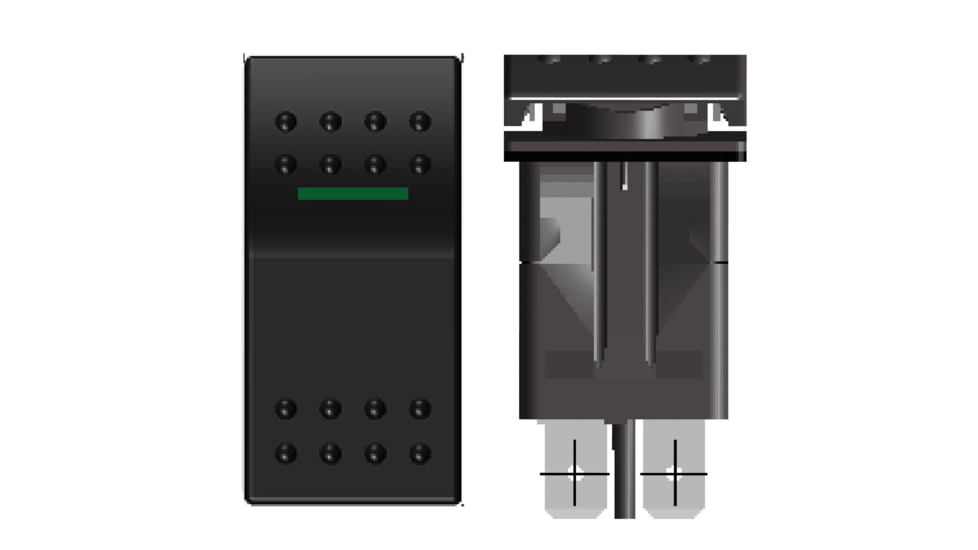 Bulldog Winch Momentary Rocker Switch, Replacement for 20266, Black, 20374