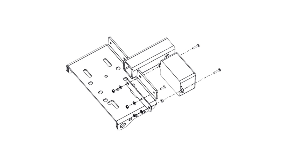 Bulldog Winch Receiver Mount - Utility Winch 1-1/4inx1-1/4in, Black, 20316