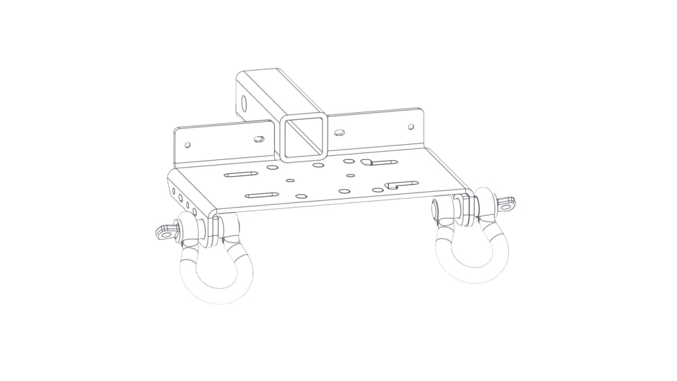 Bulldog Winch Receiver Mount - Utility Winch 1-1/4inx1-1/4in, Black, 20316