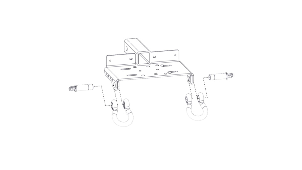 Bulldog Winch Receiver Mount - Utility Winch 1-1/4inx1-1/4in, Black, 20316