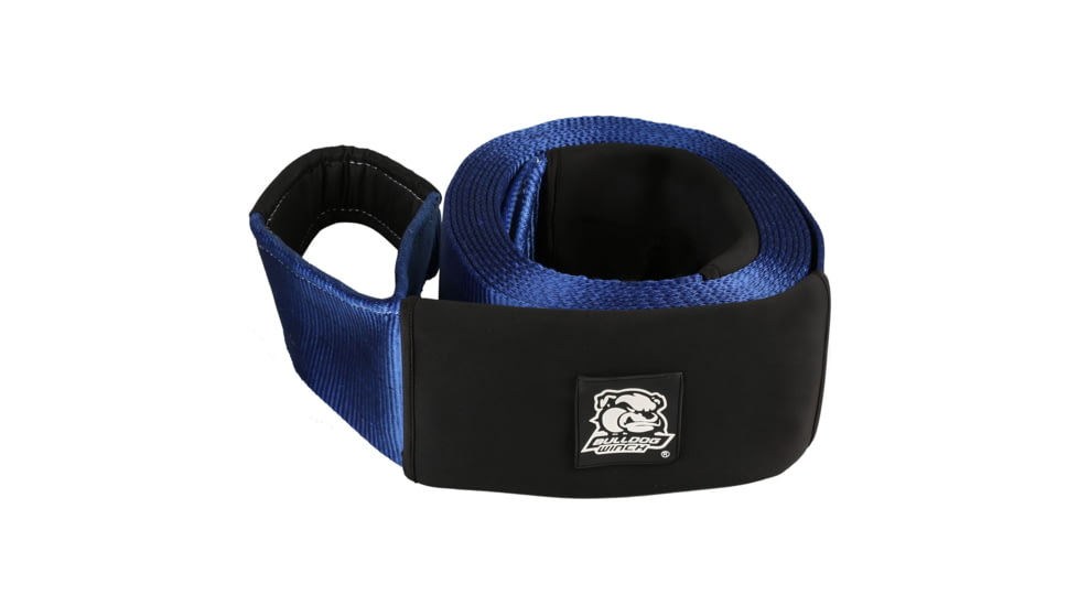 Bulldog Winch Recovery Strap 6in X 30ft, 60,000lb BS Polyester, Black, 20032