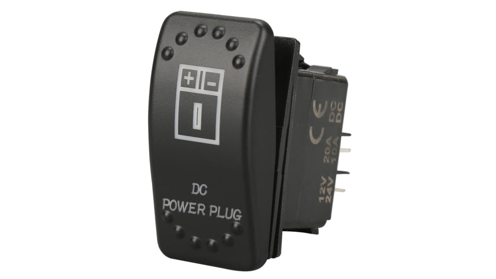 Bulldog Winch Rocker Switch - Dc Power Plug, Black, 20319