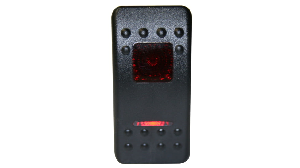 Bulldog Winch Rocker Switch - Momentary ON/OFF Lighted Red 3-Pin, Black, 20284