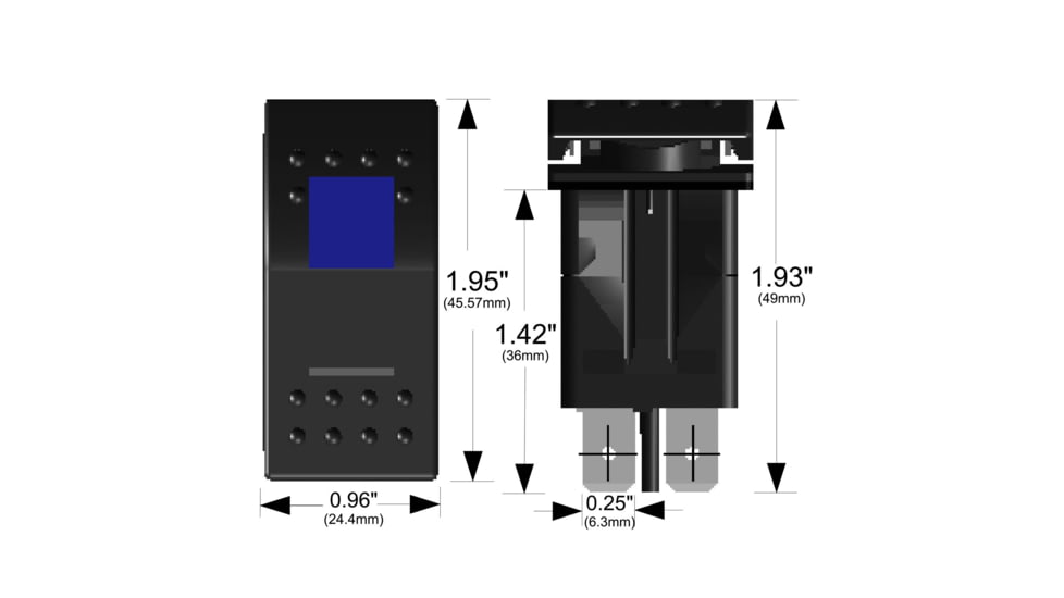 Bulldog Winch Rocker Switch-ON/OFF 5-Pin, Blue, 20258