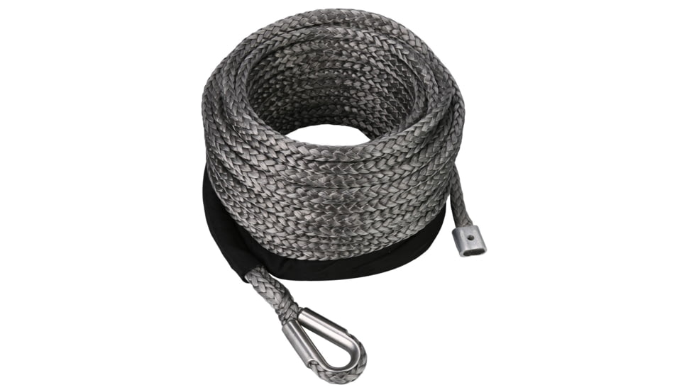 Bulldog Winch Synthetic Rope, 8mm X 50ft, Grey, 20226