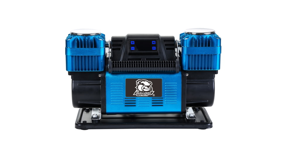 Bulldog Winch Twin Head Portable Compressor 150PSI, 10.6CFM, Automatic, Blue/Gray, 41013