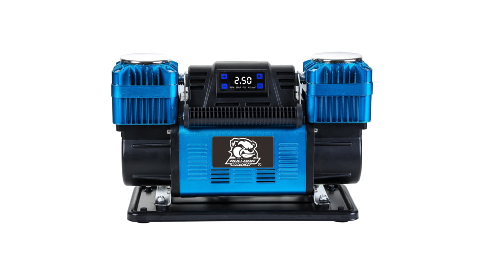 Bulldog Winch Twin Head Portable Compressor 150PSI, 10.6CFM, Automatic, Blue/Gray, 41013