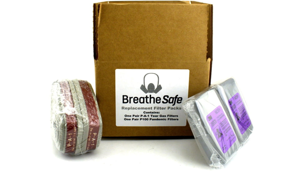 BulletSafe BreatheSafe Respirator/Gas Mask Replacement Filter Set, Black, BS59000.01