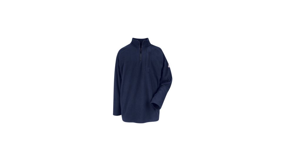 Bulwark 1/4 ZIP-FRONT MODACRYCLIC FLEECE SWEATSHIRT, Men, SMZ6NV, RGS SMZ6NVRGS