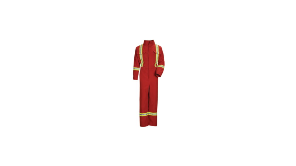 Bulwark Deluxe Coverall with Reflective Trim, Nomex IIIA, RED, RG50 CNBTRDRG50