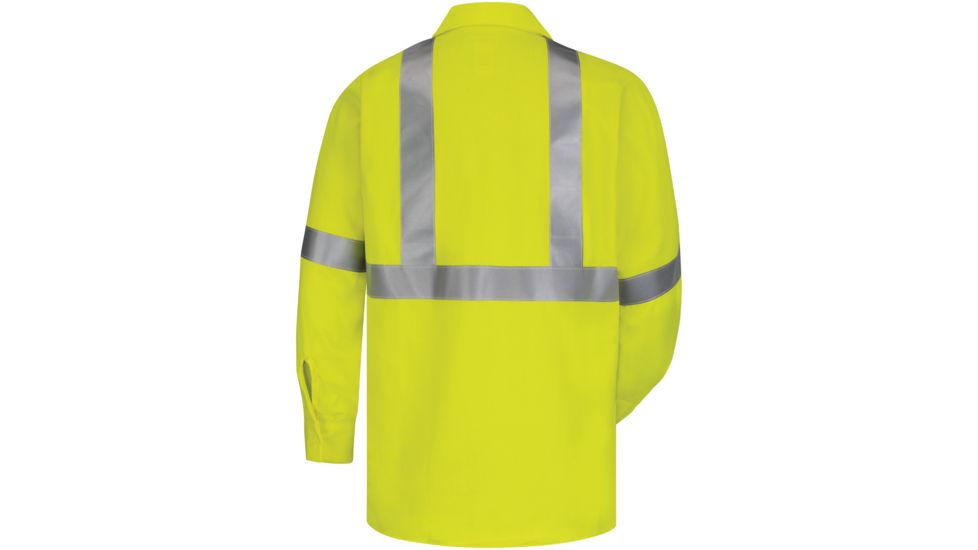 Bulwark Hi-Visibility Flame-Resistant Work Shirt-Long Sleeve, Men, SMW4HV, LN3XL SMW4HVLN3XL