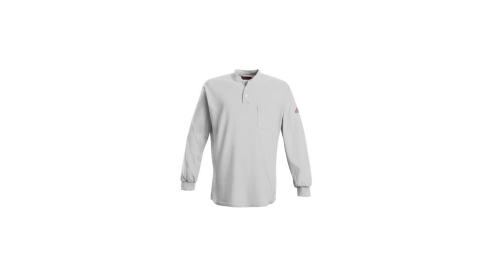 Bulwark Long Sleeve Henley Shirt, Firewear, Men, SFL2GY, RGL SFL2GYRGL