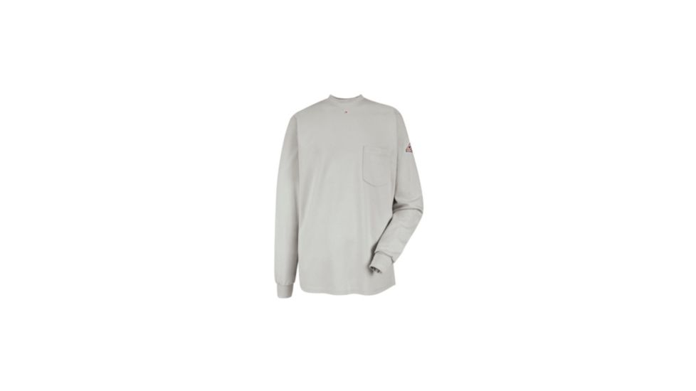 Bulwark Long Sleeve Tagless T-Shirt, Excel FR, Men, SET2GY, RG4XL SET2GYRG4XL