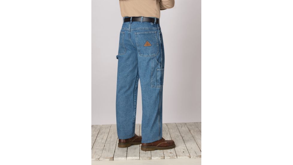 Bulwark Pre-washed Denim Dungaree, EXCEL FR, 14.75 oz., STONE WASH, 3037U PEJ8SW3037U