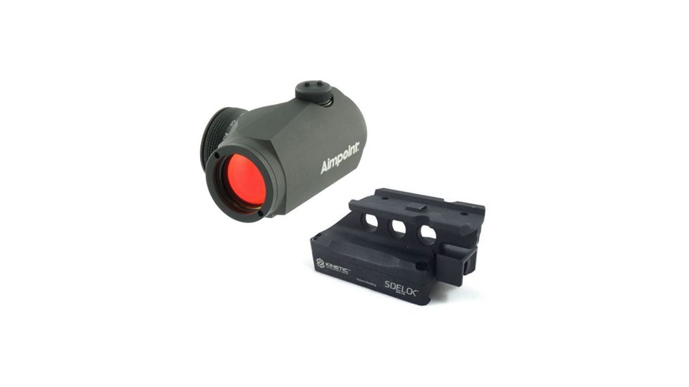 Aimpoint Micro H-1 4 MOA Waterproof Red Dot Scope w/ Kinetic Development Group SIDELOK Aimpoint Micro Mount 12526-KIT1