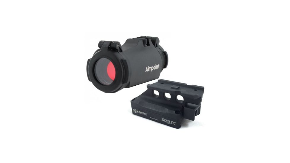 Aimpoint Micro H-2 Red Dot Reflex Sight, 2 MOA Dot Reticle, w/ SIDELOK Mount, Black, Semi Matte, Anodized, 200186-KIT1