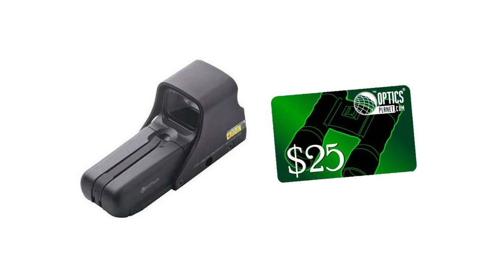 EOTech 512 A65 Holographic Weapon Sight, Black, Standard Accessories 512-A65-EE &amp; FREE 25 OpticsPlanet.com e-Gift Certificate