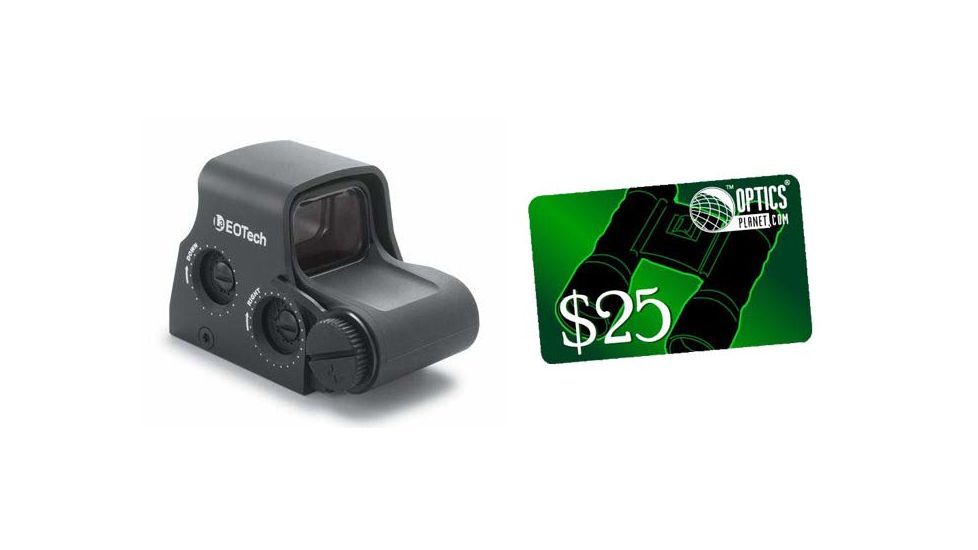 EOTech Transverse Red Dot Sight, 68 MOA Ring and 1 MOA Dot, w/ 25 OpticsPlanet.com Gift Certificate, Black, XPS3-0-KIT5