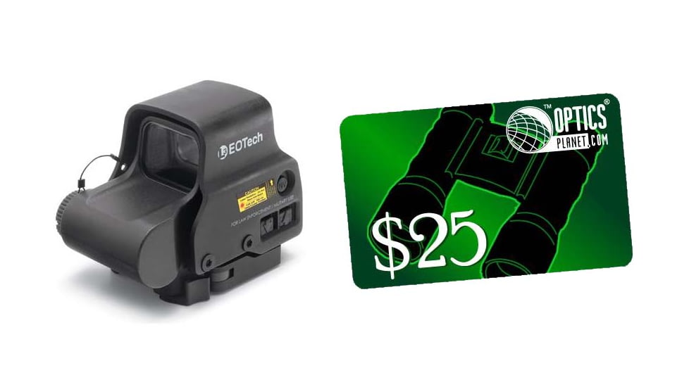 EOTech HWS EXPS 3 Circle Red Dot Sight, 2 Dot Reticle, w/ OpticsPlanet.com Email Gift Certificate - 25, Black, EXPS3-2-KIT5