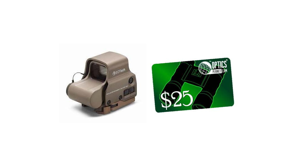EOTech HWS EXPS 3 Circle Red Dot Sight, 1 Dot Reticle, w/ OpticsPlanet.com Email Gift Certificate - 25, Tan, EXPS3-0TAN-KIT5