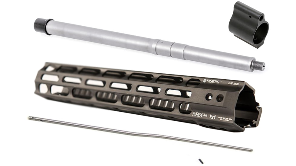 Kinetic MREX AR MLOK 11.6, CMMG Barrel 16.1in 416SS 5.56 HT, CMMG Mid Gas Tube w/Pin, CMMG Gas Block Low Pro .750in BLACK ARP5-010-KIT12