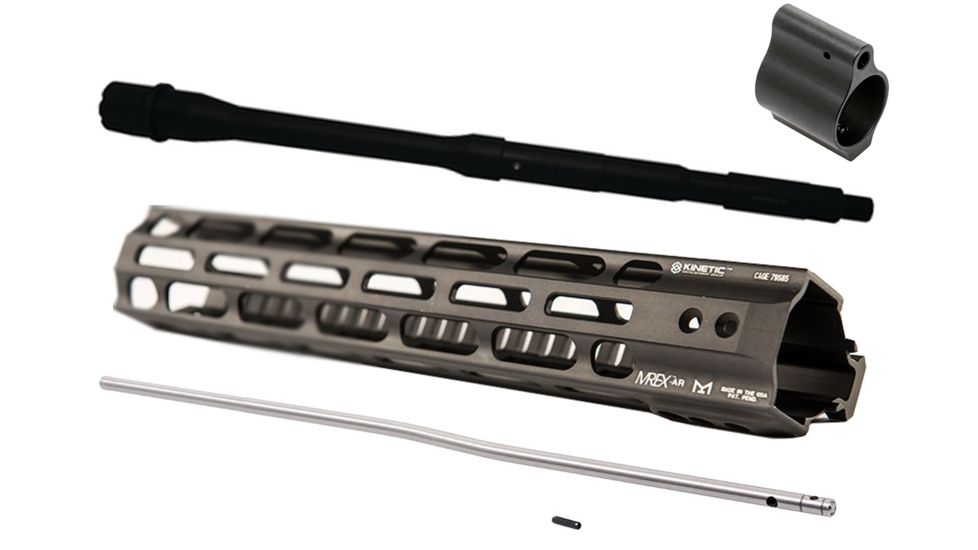 Kinetic MREX AR MLOK 11.6, CMMG Chrome Lined 4150CMV Barrel 5.56 14.5In 1/2-28 Threads, CMMG Gas Block Low Pro .750in, CMMG Carbine Gas Tube w/Pin BLK ARP5-010-KIT8