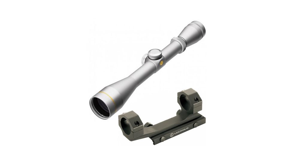 Leupold VX-2 3-9x40mm Rifle Scope, Silver, Duplex Reticle 110802 w/ Mark 2 Integrated Mount System, 1 in Ring 110802-KIT1