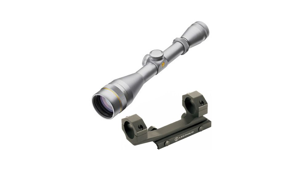 Leupold VX-2 4-12x40mm Adj Objective Rifle Scope, Silver, Fine Duplex 110810 w/ Mark 2 Integrated Mount System, 1 in Ring 110810-KIT1
