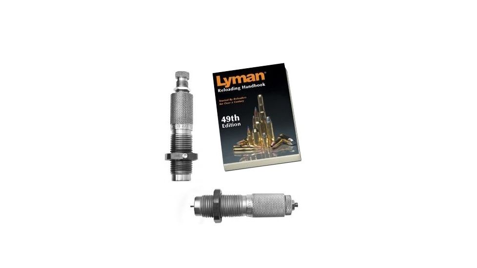 Lyman 2 Die Set, 8mm x 57 Mauser Rifle w/ Lyman 49th Edition Reloading Handbook, Soft Cover 7452305-KIT1