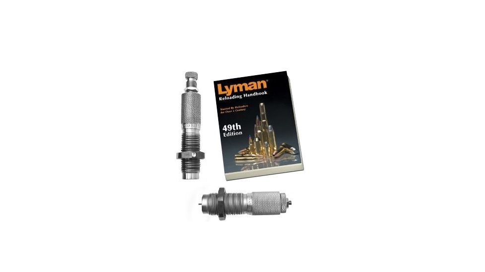 Lyman 2 Die Set, 338 Lapua Magnum Rifle w/ Lyman 49th Edition Reloading Handbook, Soft Cover 7452355-KIT1